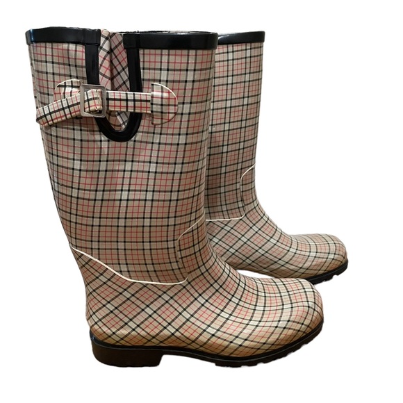 LOWER EAST SIDE Shoes - Lower East Side Checkered Plaid Rain Boots Size 9